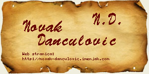Novak Dančulović vizit kartica